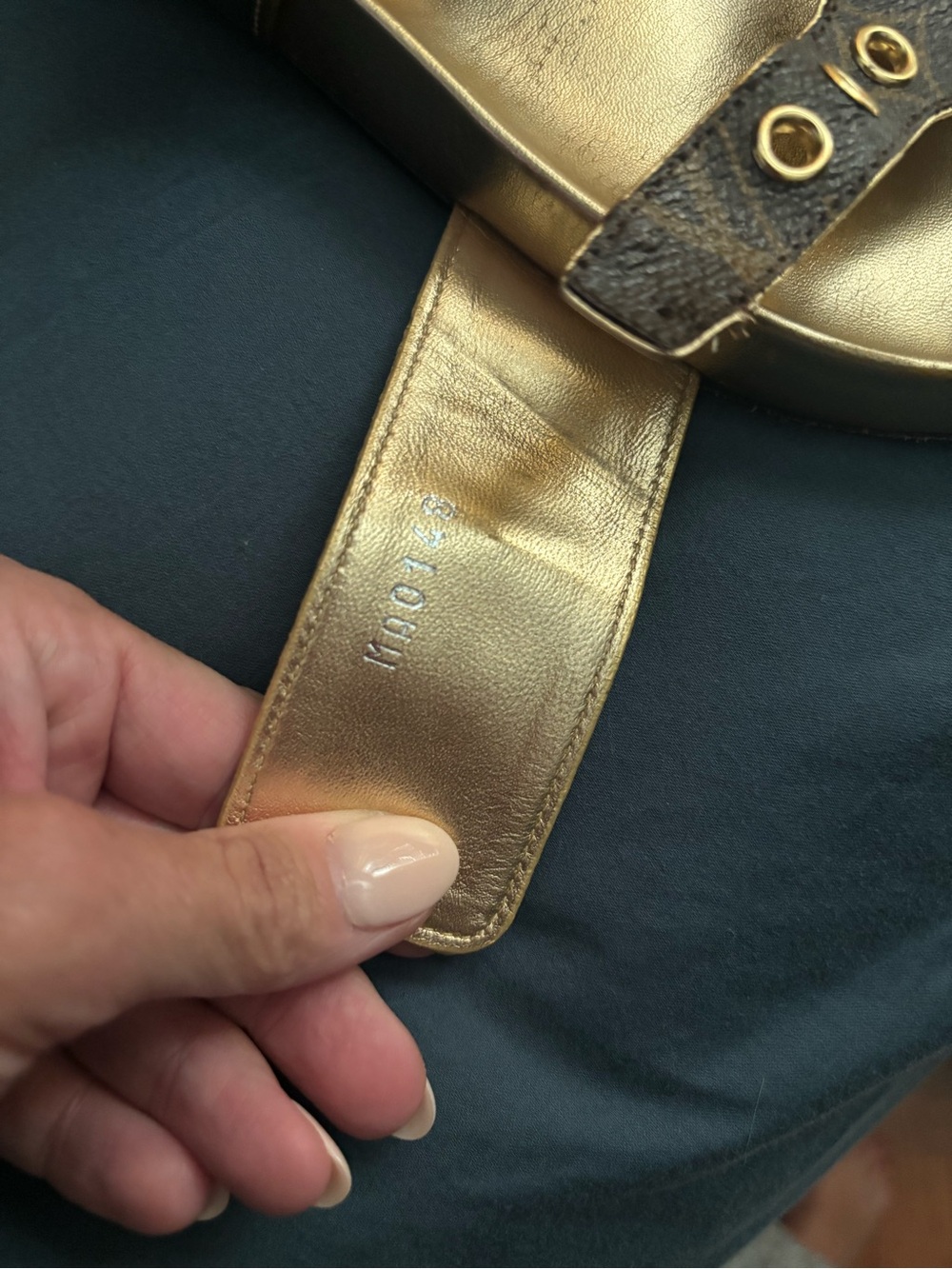 Louis Vuitton Brown Monogram & Gold Buckle Slide Sandals - Picture 6 of 6